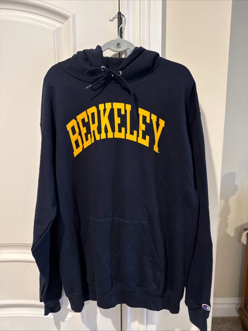 NWT Men’s Berkeley Champion Navy Hoodie with Yellow Berkeley Arch